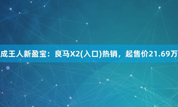 成王人新盈宝：良马X2(入口)热销，起售价21.69万